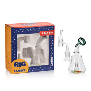 Bong Wax Set Dab Rig + Banger + Carb Cap Black - Calvoglass