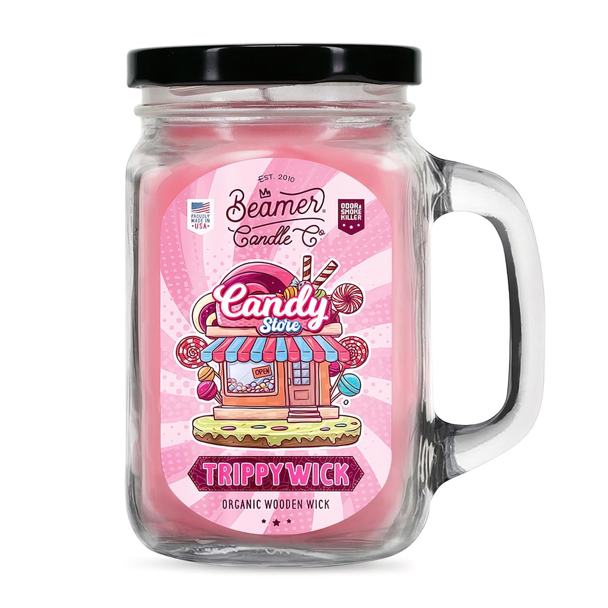 Vela Large Trippy Wick Candy Store - Beamer Candle