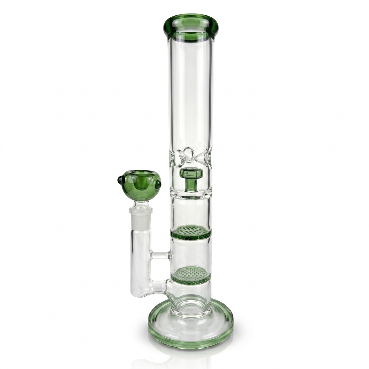 Bong Pyrex Doble Percolador Green 32Cm