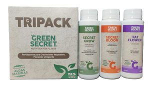 TriPack Fertilizantes Grow + Bloom + Fat Flower - Green Secret