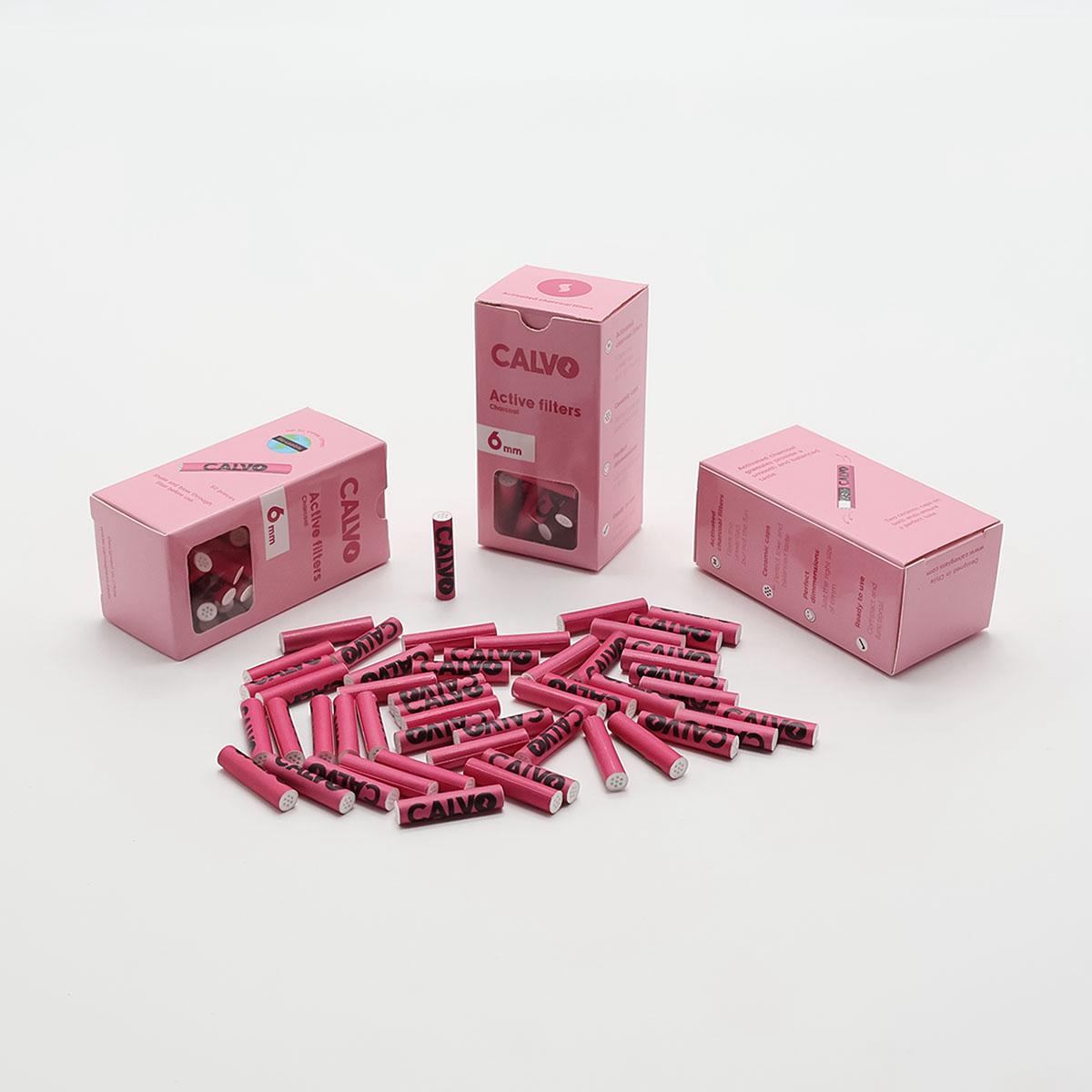 Boquillas Calvoglass Carbon Activado Pink 6mm 50 unid.