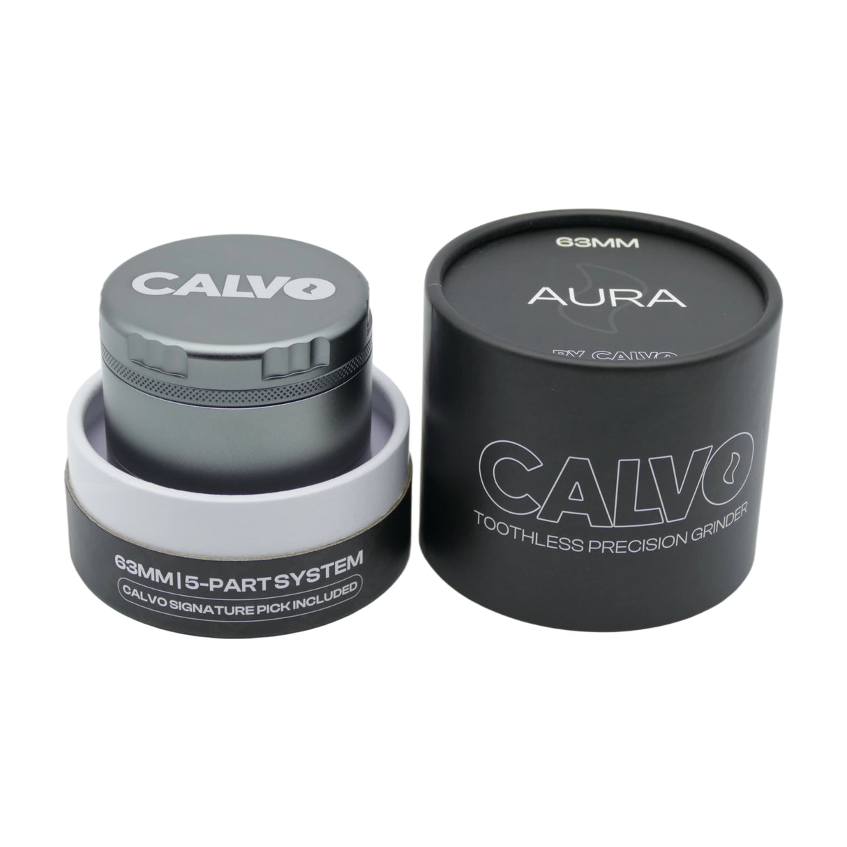 Moledor Aura Non Teeth 63mm Plata - Calvo Glass