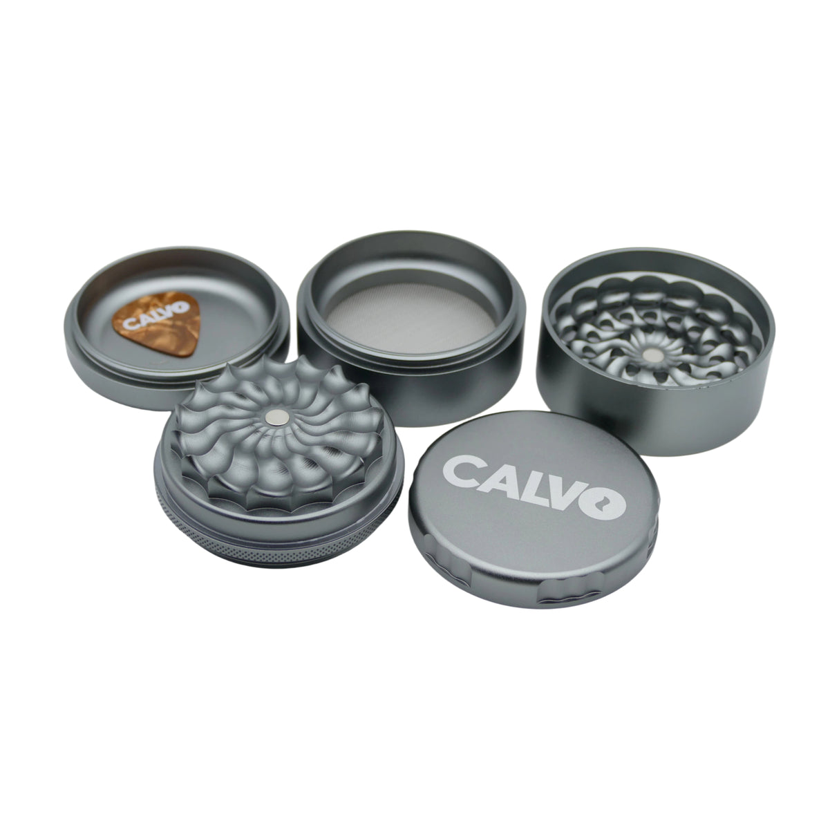 Moledor Aura Non Teeth 63mm Plata - Calvo Glass