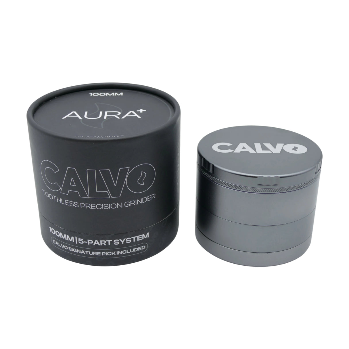 Moledor Aura XL Non Teeth 100mm Plata - Calvo Glass