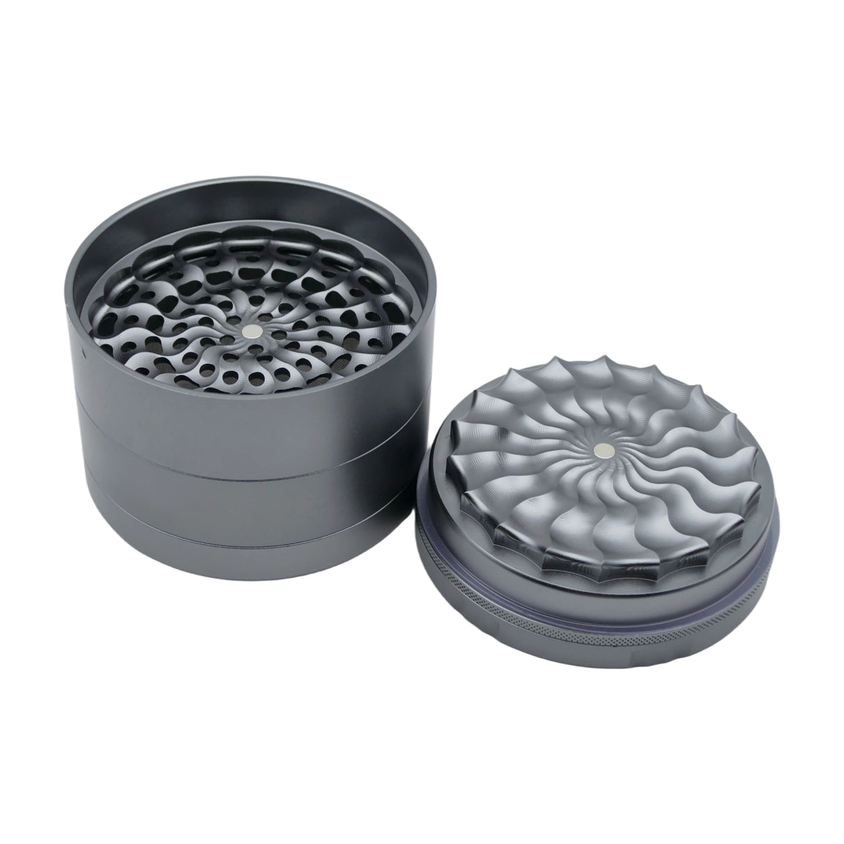 Moledor Aura XL Non Teeth 100mm Plata - Calvo Glass
