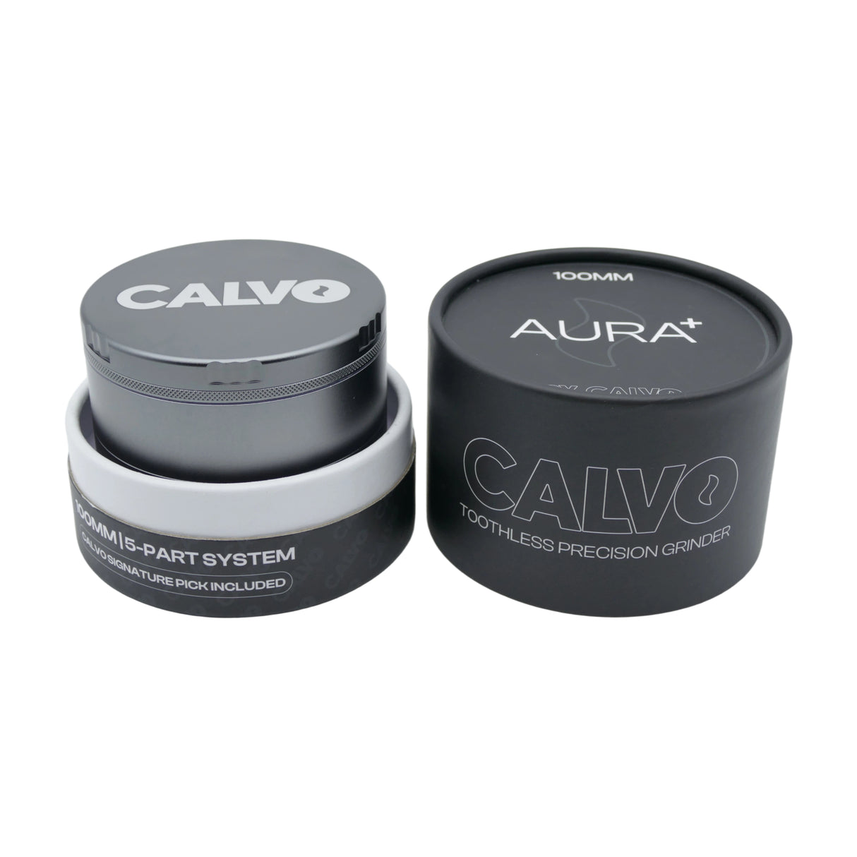 Moledor Aura XL Non Teeth 100mm Plata - Calvo Glass