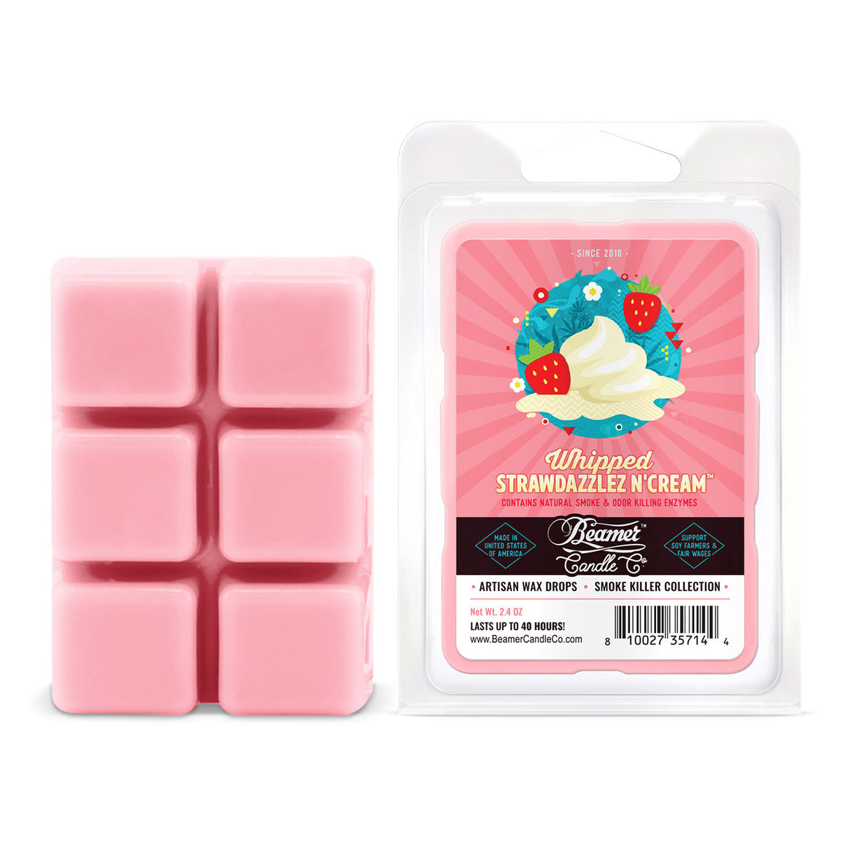 Vela Wax Drop Whipped Strawdazzlez N Cream Pop Edición Limitada - Beamer Candle