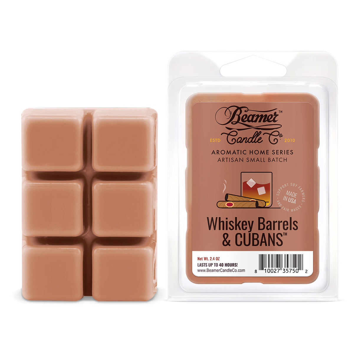 Vela Wax Drop Whiskey Barrels & Cubans Edición Limitada - Beamer Candle