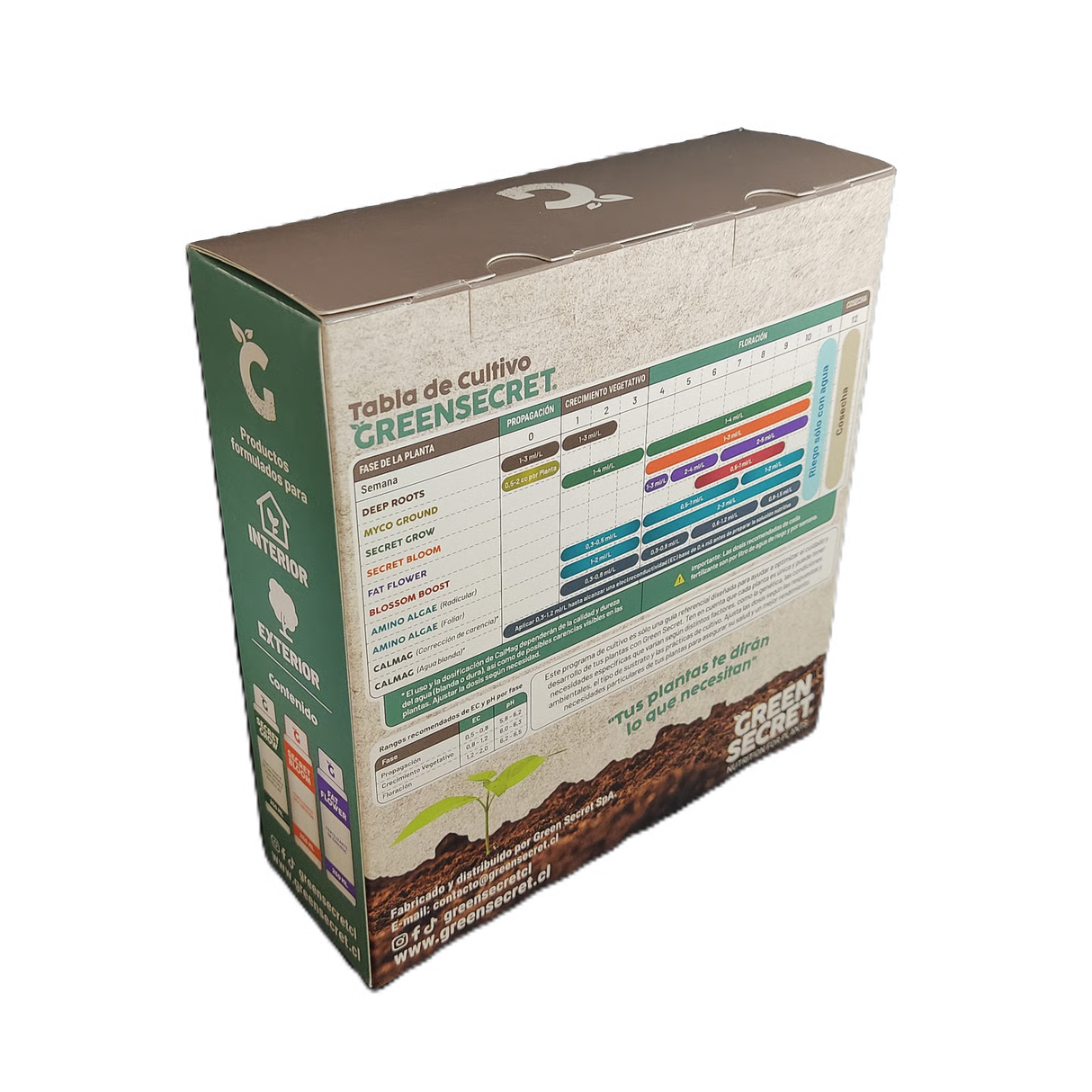 TriPack Fertilizantes Grow + Bloom + Fat Flower - Green Secret