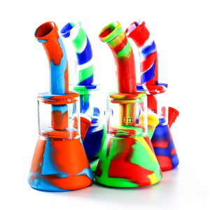 Bong de Silicona con Vidrio 23 cm - variedad de colores disponibles