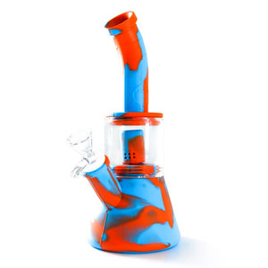 Bong de Silicona con Vidrio 23 cm - vista detalle con bowl de vidrio