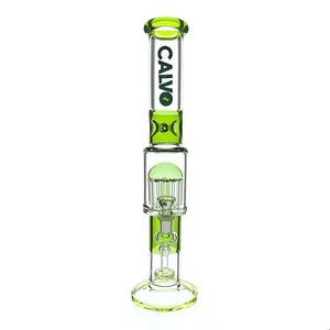 Bong Straight Tube Tree Perc Green 42 cm Calvoglass