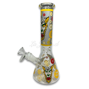 Beaker Wolf Design Yellow 25 cm Calvoglass