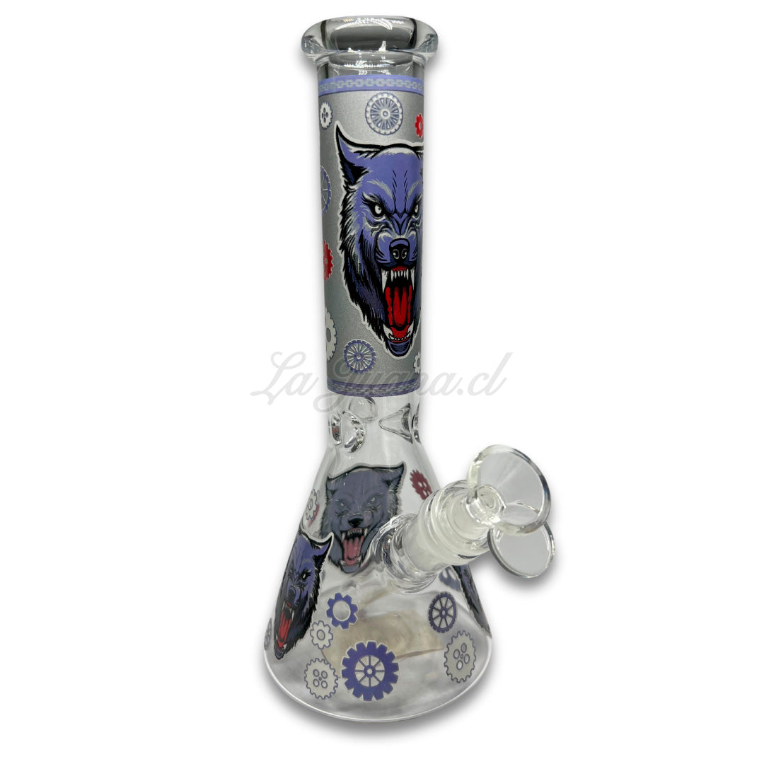 Beaker Wolf Design Purple 25 cm Calvoglass