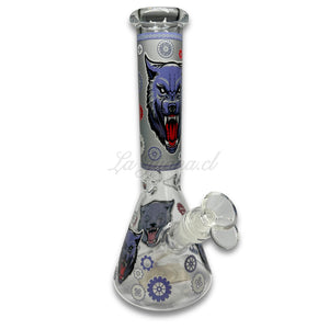 Beaker Wolf Design Purple 25 cm Calvoglass