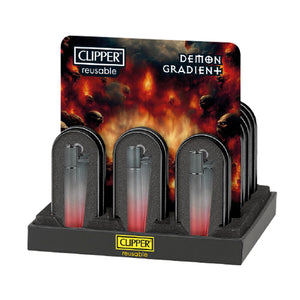 Encendedor Clipper Metalico Demon Gradient