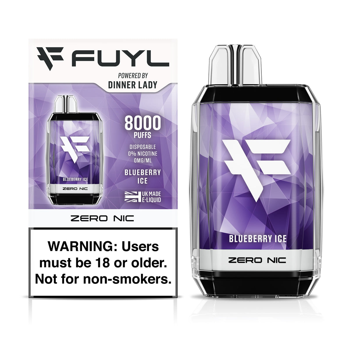 Vapeador Dinner Lady Fuyl Blueberry Ice 0% NIC 8000 Puffs