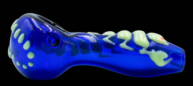 Pipa 10cm Pyrex Escorpio Fluorecente Azul