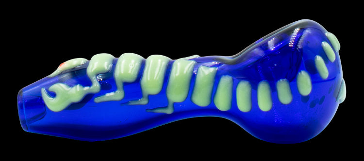 Pipa 10cm Pyrex Escorpio Fluorecente Azul