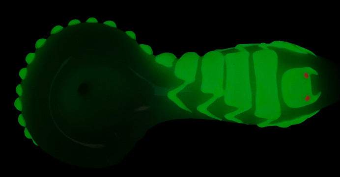 Pipa 10cm Pyrex Escorpio Fluorecente Verde