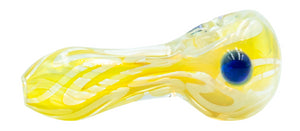 Pipa 7cm Pyrex Líneas Amarillo Blanco Azul