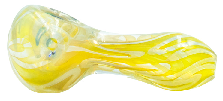 Pipa 7cm Pyrex Líneas Amarillo Blanco Azul