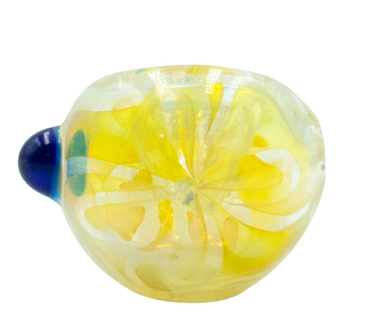 Pipa 7cm Pyrex Líneas Amarillo Blanco Azul