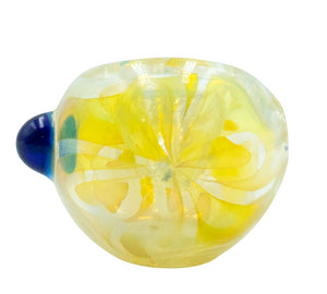 Pipa 7cm Pyrex Líneas Amarillo Blanco Azul