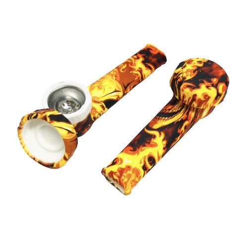 Pipa De Silicona 9 Cm WaterPrint Fire