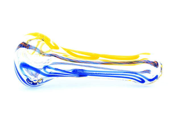 Pipa Pyrex 11 cms Lineas Amarilla Azul