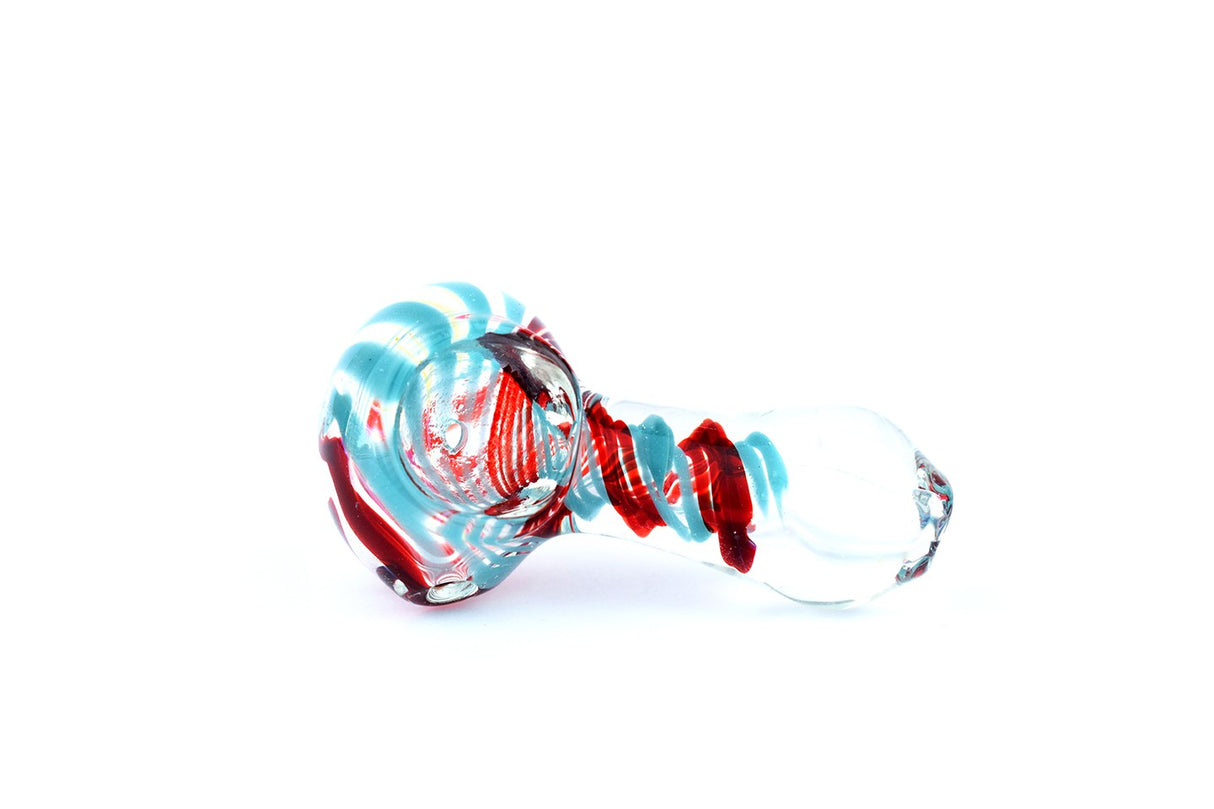 Pipa Pyrex 6 cms Torbellino Roja Turquesa