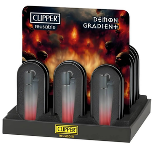 Encendedor Clipper Metalico Demon Gradient