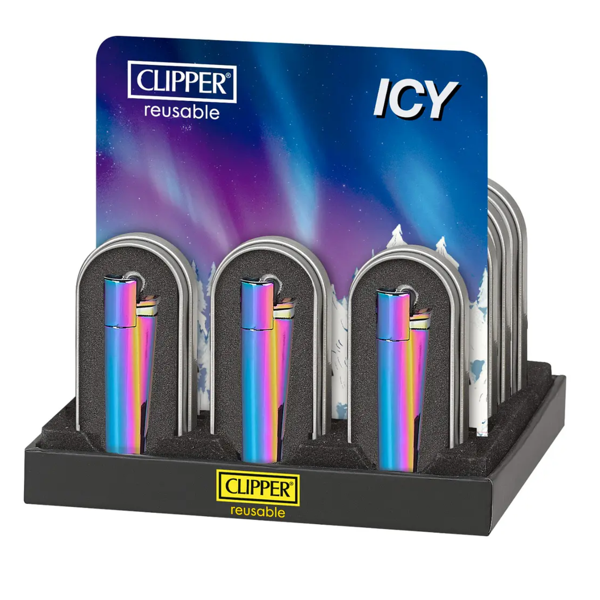 Encendedor Clipper Metalico Icy
