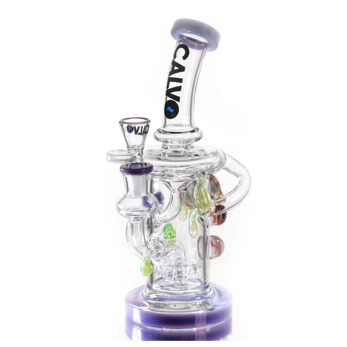 Bong Big Eye Recycler Purple 26 Cm Calvoglass