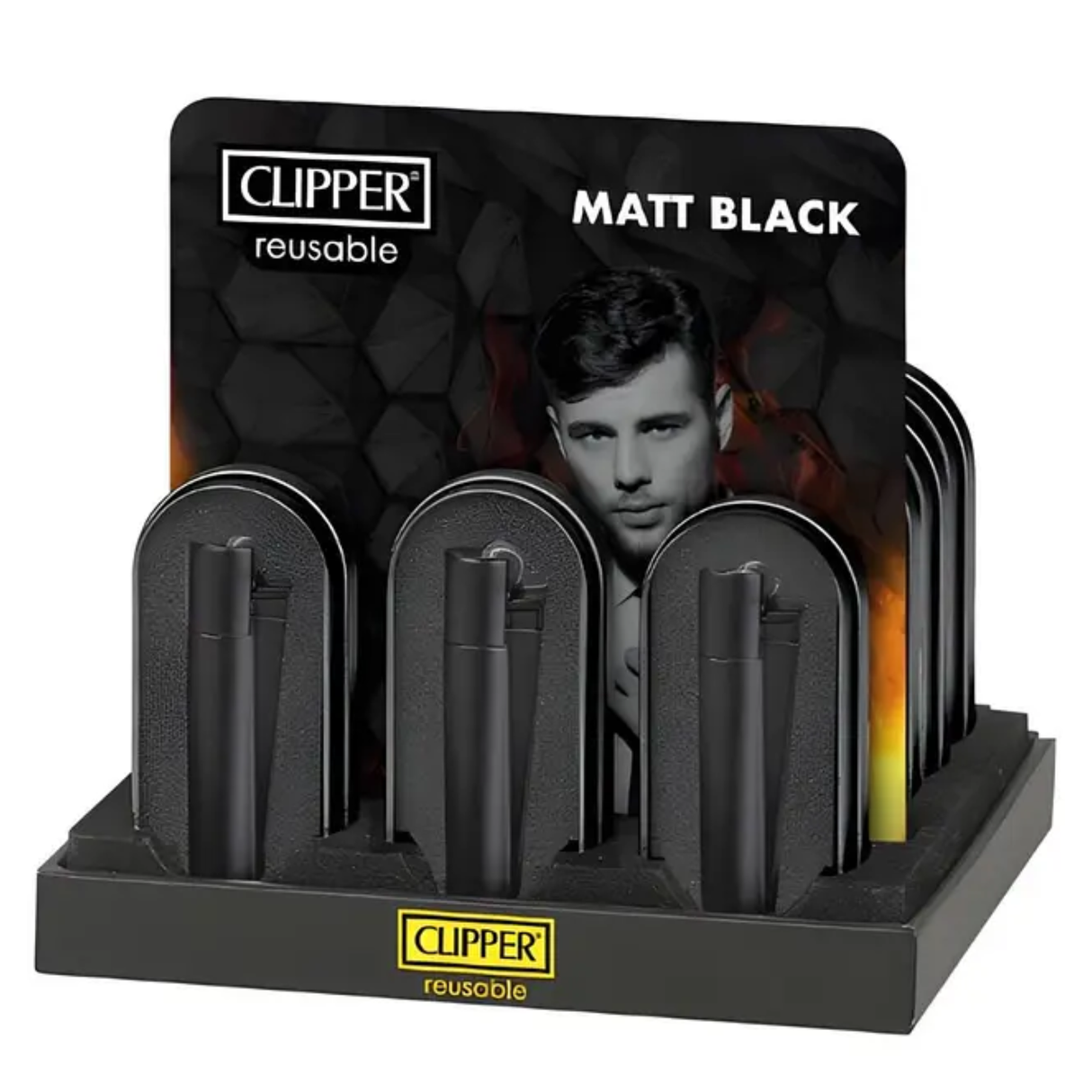 Encendedor Clipper Metalico Black