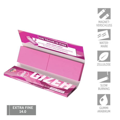 Papelillos Gizeh Pink King Size + Tips