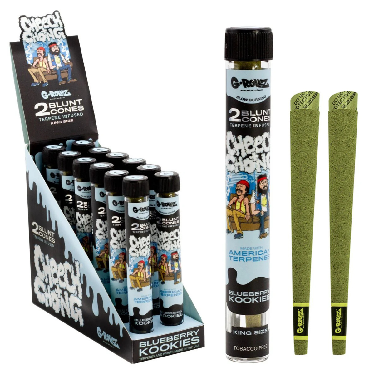 Tubo Cono Blunts x2 Blueberry Kookies Cheech&Chong G-Rollz