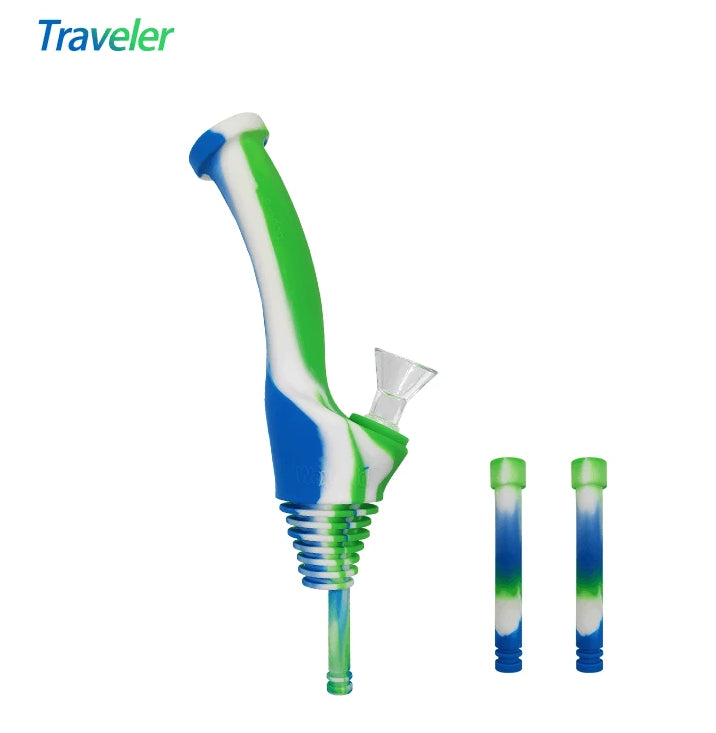 Pipa Silicona 20 cms para Botellas Azul Blanco Verde Waxmaid